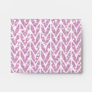 Pink Glitter Chevrons Knit Pattern Print Envelope