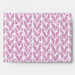 Pink Glitter Chevrons Knit Pattern Print Envelope