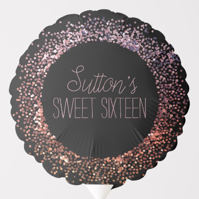 Pink Glitter Circle Balloon (Front)