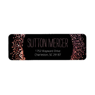 Pink Glitter Circle Label