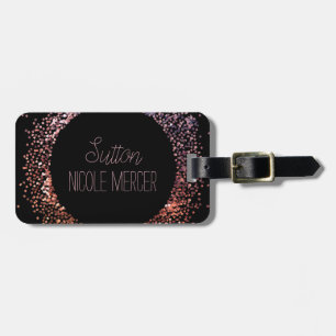 Pink Glitter Circle Luggage Tag