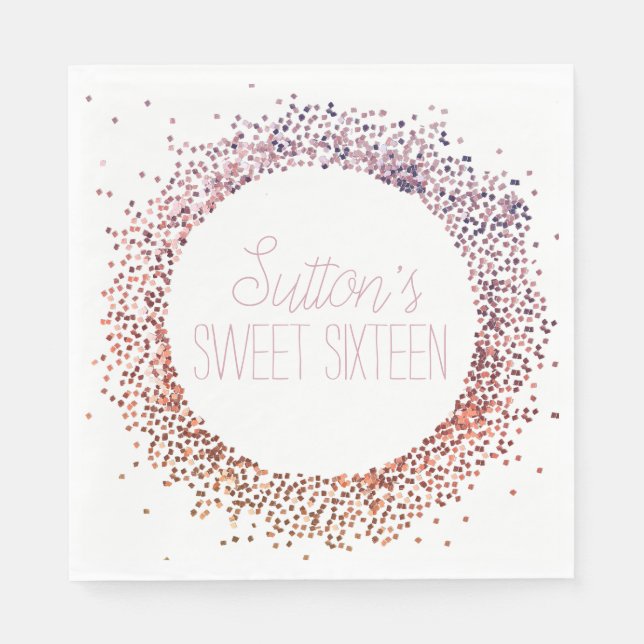 Pink Glitter Circle Napkins (Front)