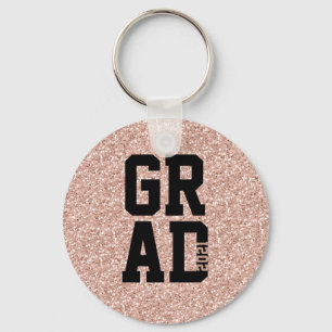 Pink Glitter Class of 2021 Graduation Keepsake Key Keychain