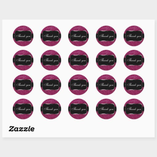 Pink Glitter Classic Round Sticker | Zazzle