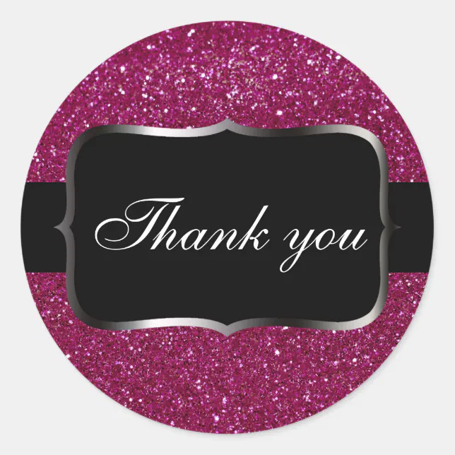 Pink Glitter Classic Round Sticker | Zazzle