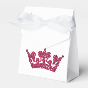 Pink Glitter Crown Princess Royal Party Boxes