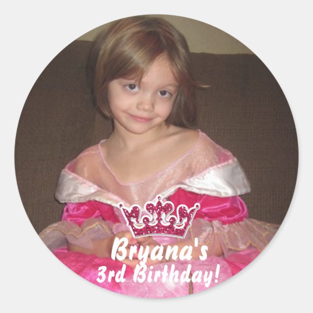 Pink Glitter Crown Royal Princess PHOTO Sticker (Front)