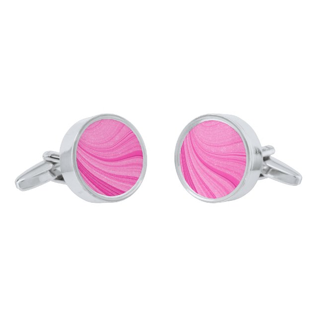 Pink Glitter Cufflinks (Angled)