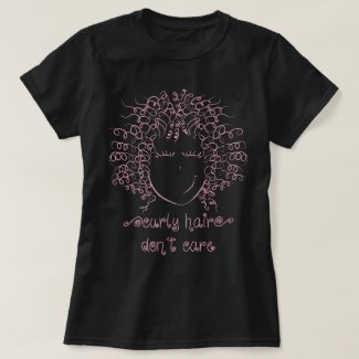 Pink Glitter Curly Hair Don't Care T-Shirt