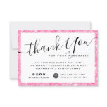 Pink glitter custom logo business thank you note Pink glitter custom logo business thank you note