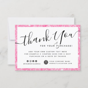 you cards Thanksgiving Cards Birthday Wedding individually-Glamour in Pink Thank