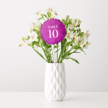 Pink Glitter Custom Table Number Wedding Balloons by backgroundpatterns at Zazzle