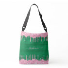 Pink Glitter Drip Sparkle Monogram Watermelon