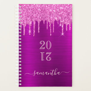 Pink glitter drips appointment book planner