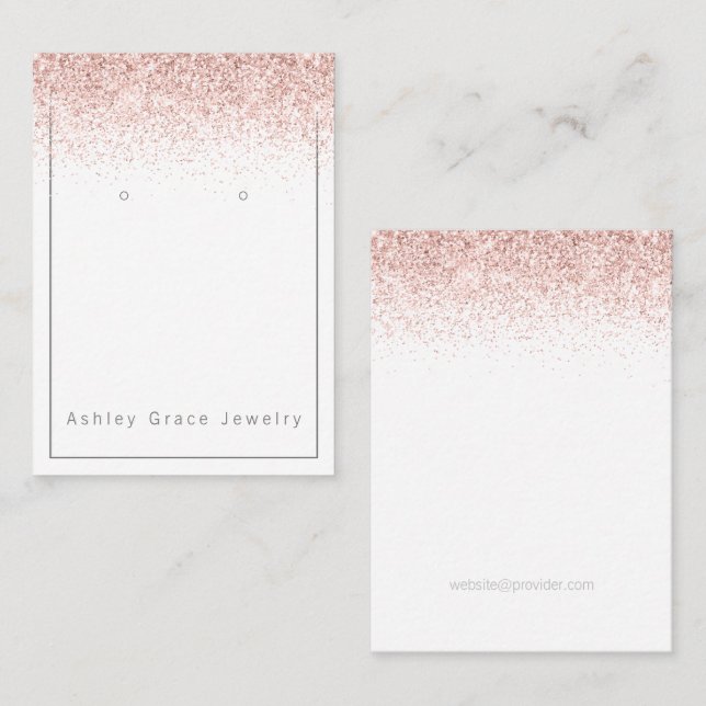 Pink Glitter Earring Display Card (Front/Back)
