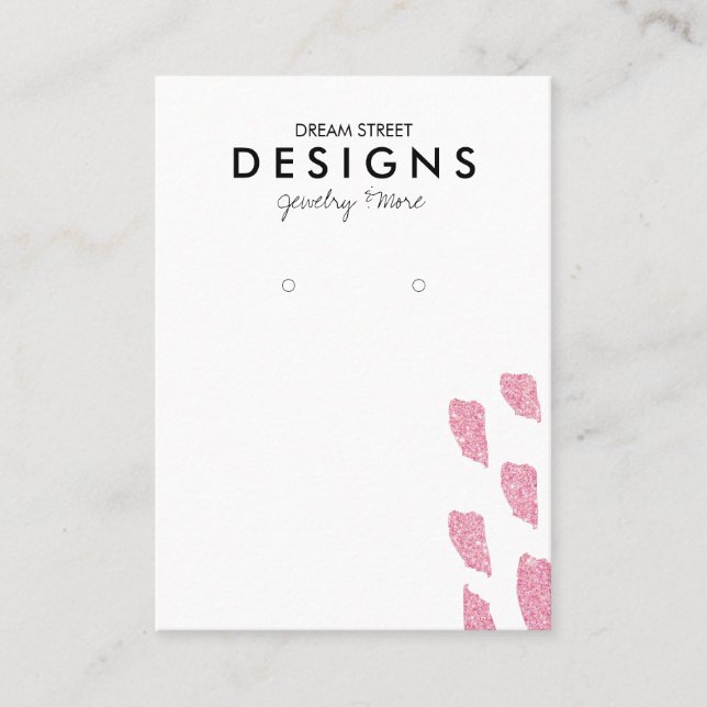 Pink Glitter Earring Display Card (Front)