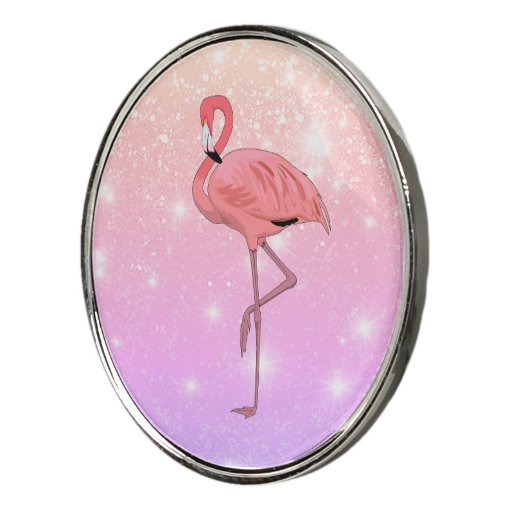 Pink Glitter Effect Flamingo Golf Ball Marker | Zazzle