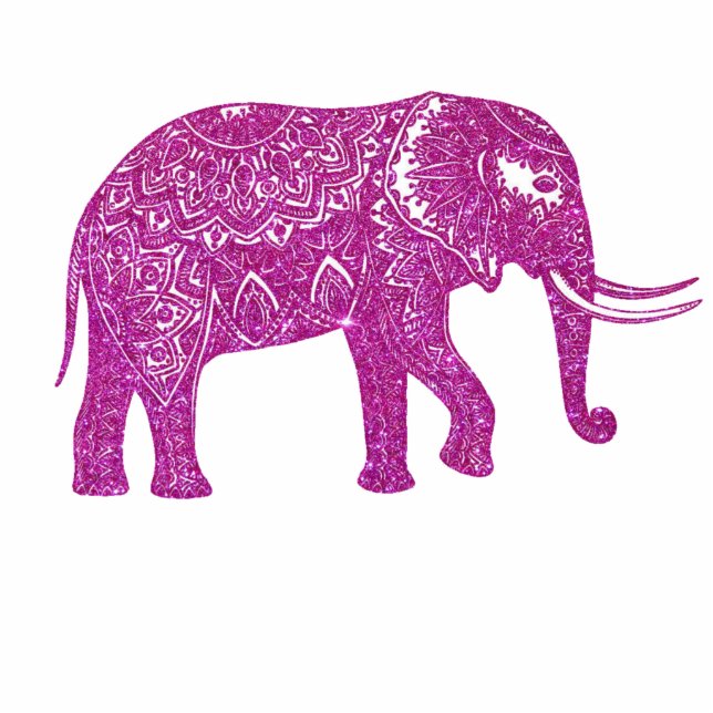 Pink glitter elephant magnet (Front)