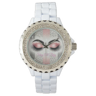 Pink Glitter Eyelashes  Watch