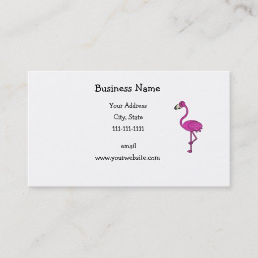 Customizable Pink glitter flamingo business card template