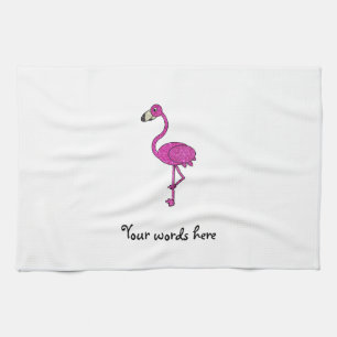 Pink glitter flamingo towel