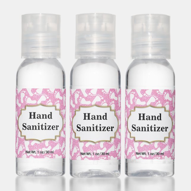 Pink Glitter Foot Print Hand Sanitizer (Set)