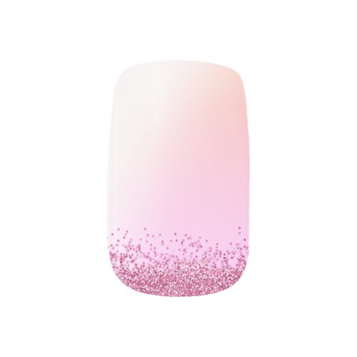 Pink Glitter French Chic Minx Nail Art