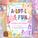 Pink Glitter girl Axolotl birthday invitation<br><div class="desc">Pink Glitter Sequin Axolotl birthday Invitation,  A-Lot-L Of Fun Girl Birthday Invite,  Editable Under the Sea Theme Birthday Party</div>
