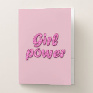 Pink Glitter Girl Power Folder – Feminist