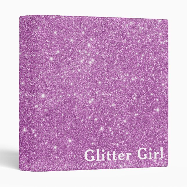Pink Glitter Girl Show Your Glamours Sparkle Binder (Front/Spine)