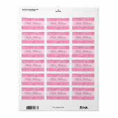 Pink glitter girly glam return address label | Zazzle