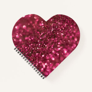Pink Glitter Girly Trendy Texure Modern Hot Pink  Notebook