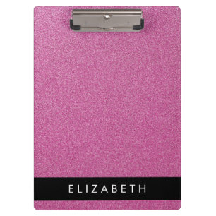 Pink Glitter, Glitter Background, Your Name Clipboard