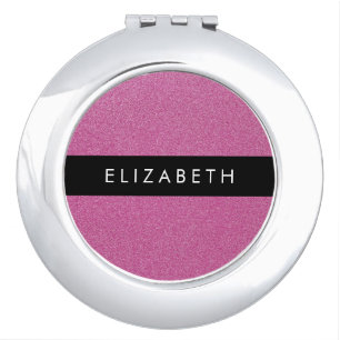 Pink Glitter, Glitter Background, Your Name Compact Mirror