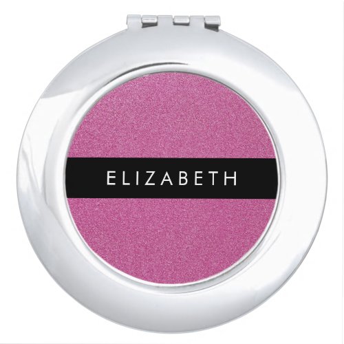Pink Glitter Glitter Background Your Name Compact Mirror