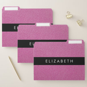Pink Glitter, Glitter Background, Your Name File Folder