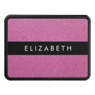 Pink Glitter, Glitter Background, Your Name Hitch Cover