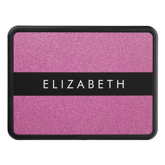 Pink Glitter, Glitter Background, Your Name Hitch Cover (Front)