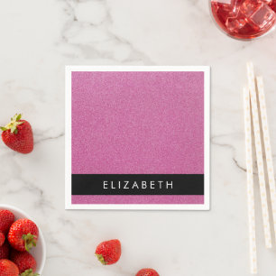 Pink Glitter, Glitter Background, Your Name Napkins