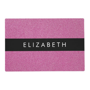 Pink Glitter, Glitter Background, Your Name Placemat