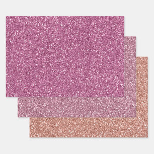 Pink Glitter Glitz sparkle Wrapping Paper Sheets