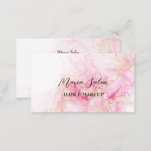 Pink glitter gold  watercolor Business Card