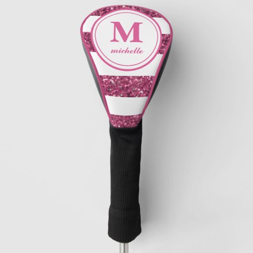 Pink Glitter  Golf  personalized NAME monogram Golf Head Cover