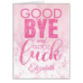 Pink Glitter Goodbye And Good Luck Jumbo Card