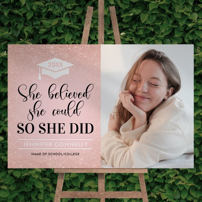 Pink Glitter Graduation Quote Photo Foam Board (Creator Uploaded)