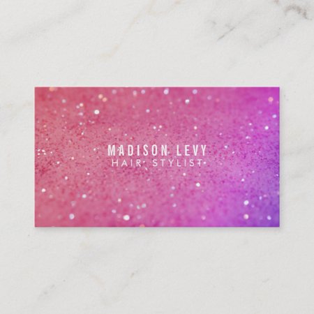 Pink Glitter Hair Salon Stylist Appointment Cards