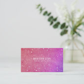 Pink Glitter Hair Salon Stylist Appointment Cards (Standing Front)