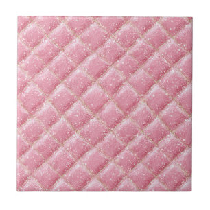 Pink Glitter Harlequin Glam Ceramic Tile