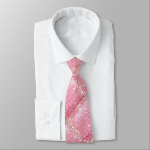 Pink Glitter Harlequin Glam Neck Tie