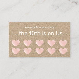 Pink Glitter Heart 10 Punch Salon Customer Loyalty
